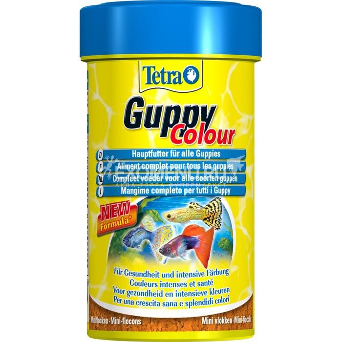 Корм для  окраса гуппи и других живородящих рыб Tetra  Guppy Colour 100 ml хлопья