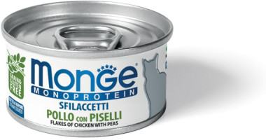 Monge Cat Monoprotein хлопья для кошек из курицы с горошком 80г
