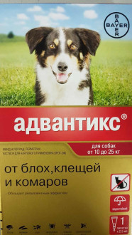 Bayer Адвантикс 250 С для собак 10-25 кг 1 пипетка х 2,5 мл