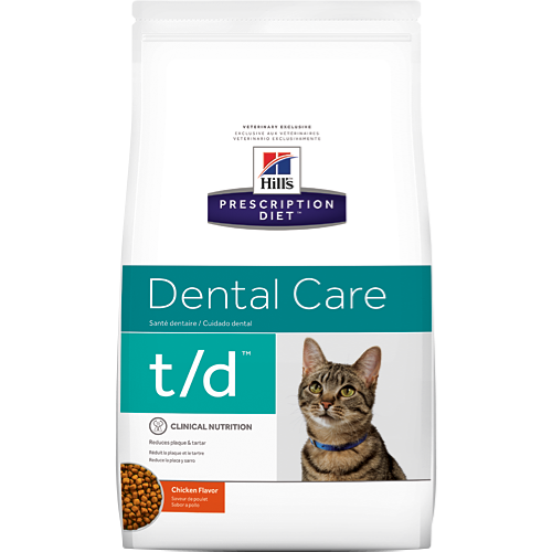 Корм Hill's Prescription Diet t/d Dental Care для кошек при заболеваниях полости рта, диетический с курицей