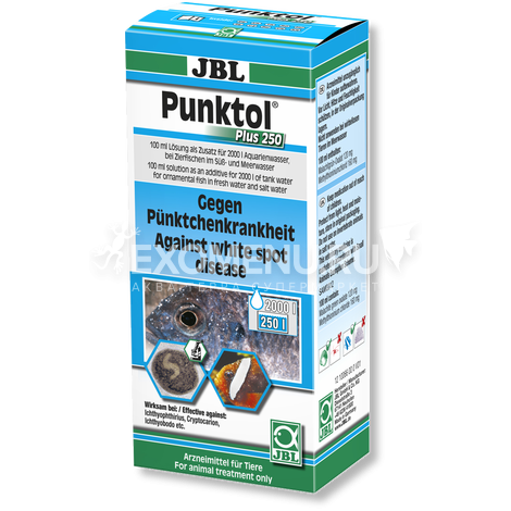 JBL Punktol Plus 250 - Препарат против ихтиофтириоза и других эктопаразитов, 100 мл на 2000 л воды