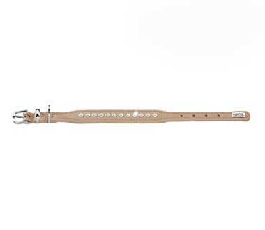 Hunter ошейник Cristal Line Petit Elk 27 кожа лося крупные стразы бежевый СКИДКА 25%