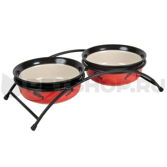 Миски керамические на подставке, 0,25 л, 13 см, 2 шт.