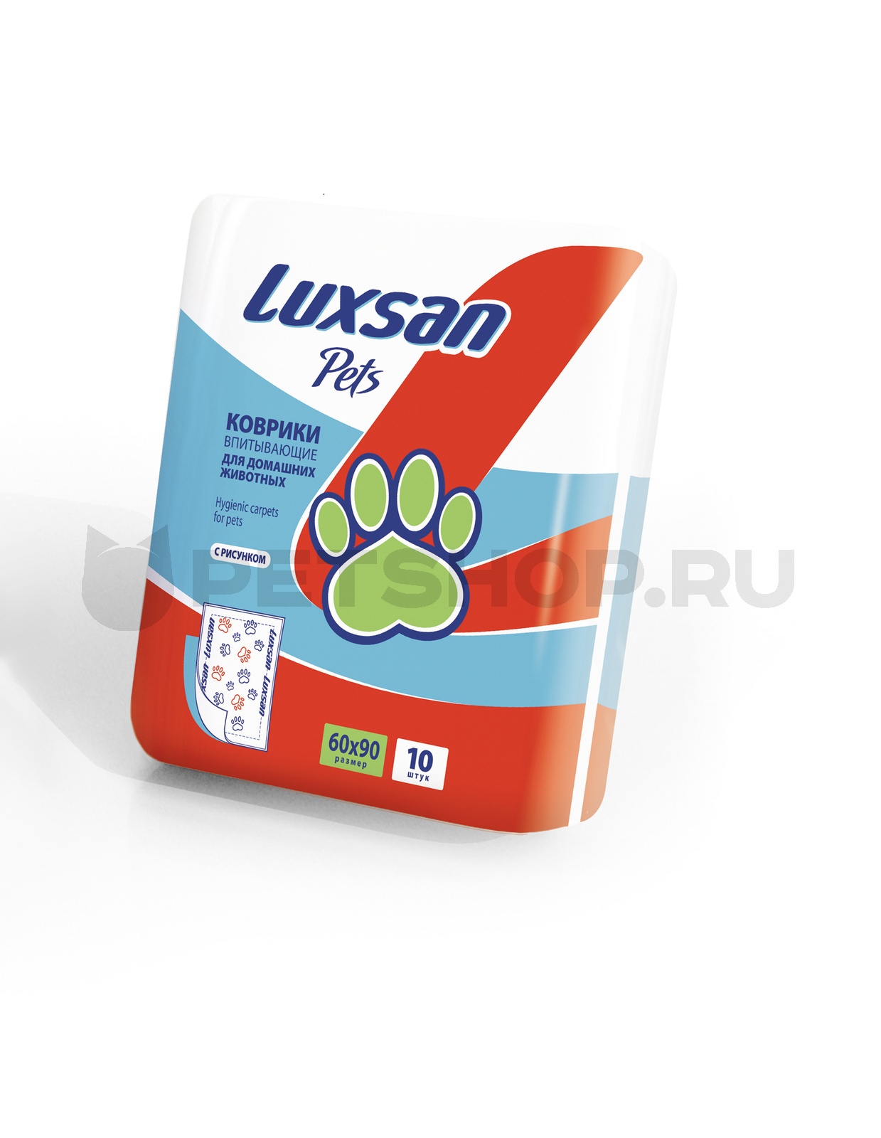 Пеленки для животных 60x90 см, 10 шт. (100% целлюлоза)