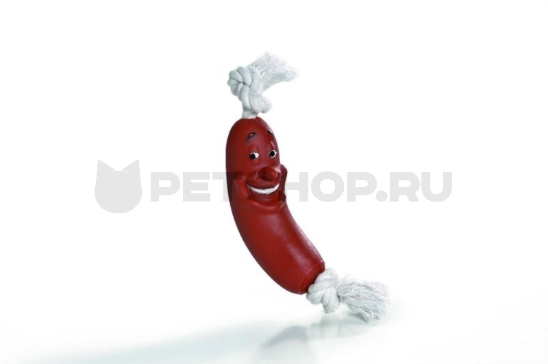 Игрушка для собак "Сосиска на верёвке", 25 см