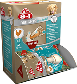 8in1 DENTAL DELIGHTS XS косточки с куриным мясом для мелких собак с минералами (коробка)