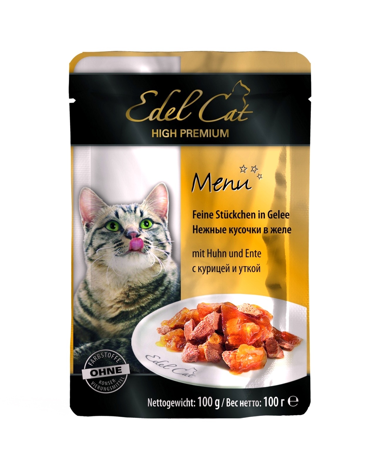 Edel Cat Паучи Кусочки в желе с курицей и уткой