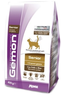Gemon Cat корм для пожилых кошек с курицей и рисом 400г