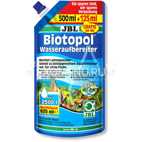 JBL Biotopol - Препарат для подготовки воды с 6-кратным эффектом в экономичной упаковке 625 мл