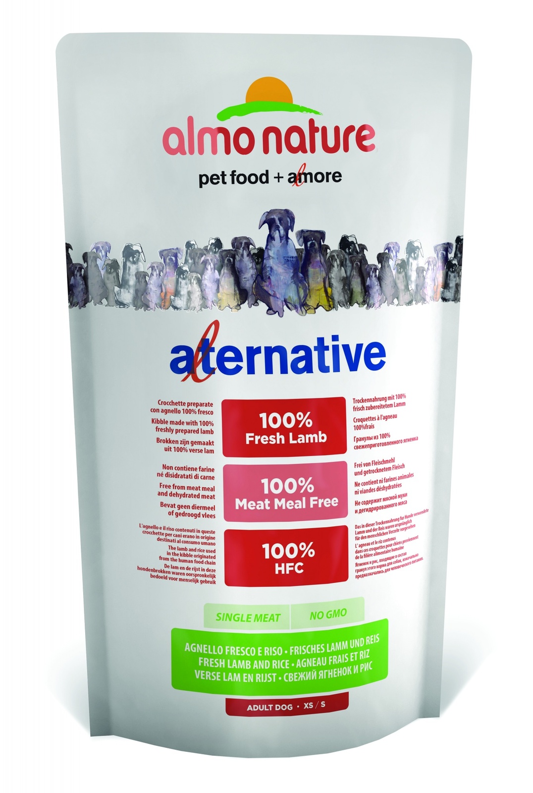 Корм Almo Nature Alternative со свежим ягненком и рисом (50% мяса) для собак карликовых и мелких пород, Alternative Fresh Lamb and Rice XS-S