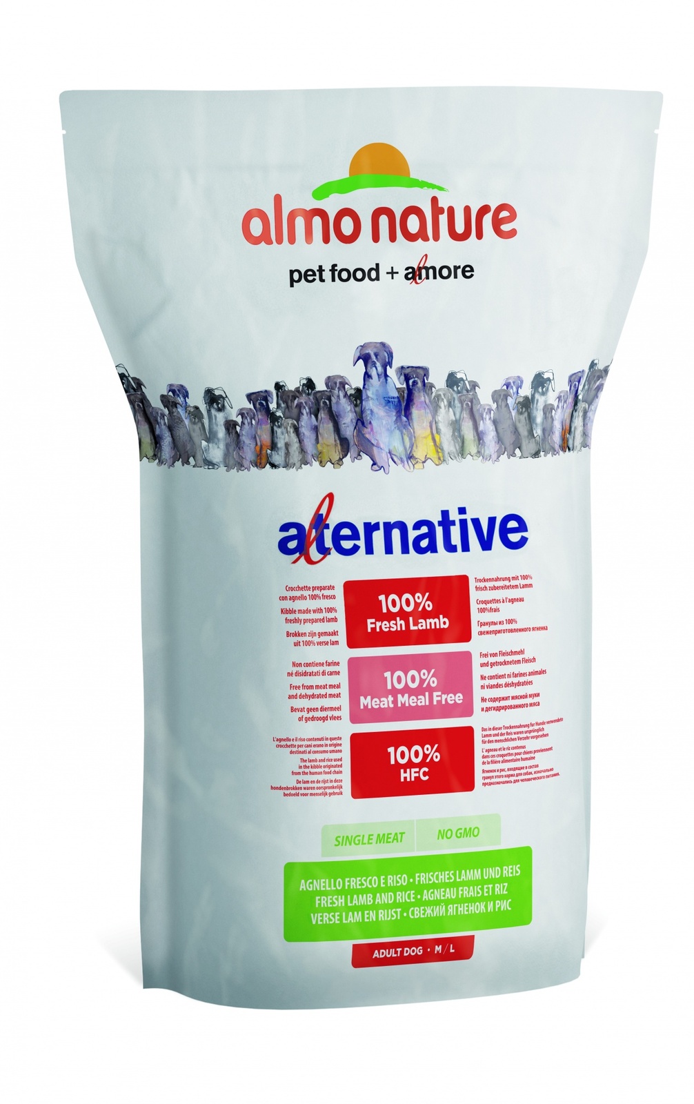 Корм Almo Nature Alternative корм со свежим ягненком и рисом (50% мяса) для собак средних и крупных пород, Alternative Fresh Lamb Rice M-L