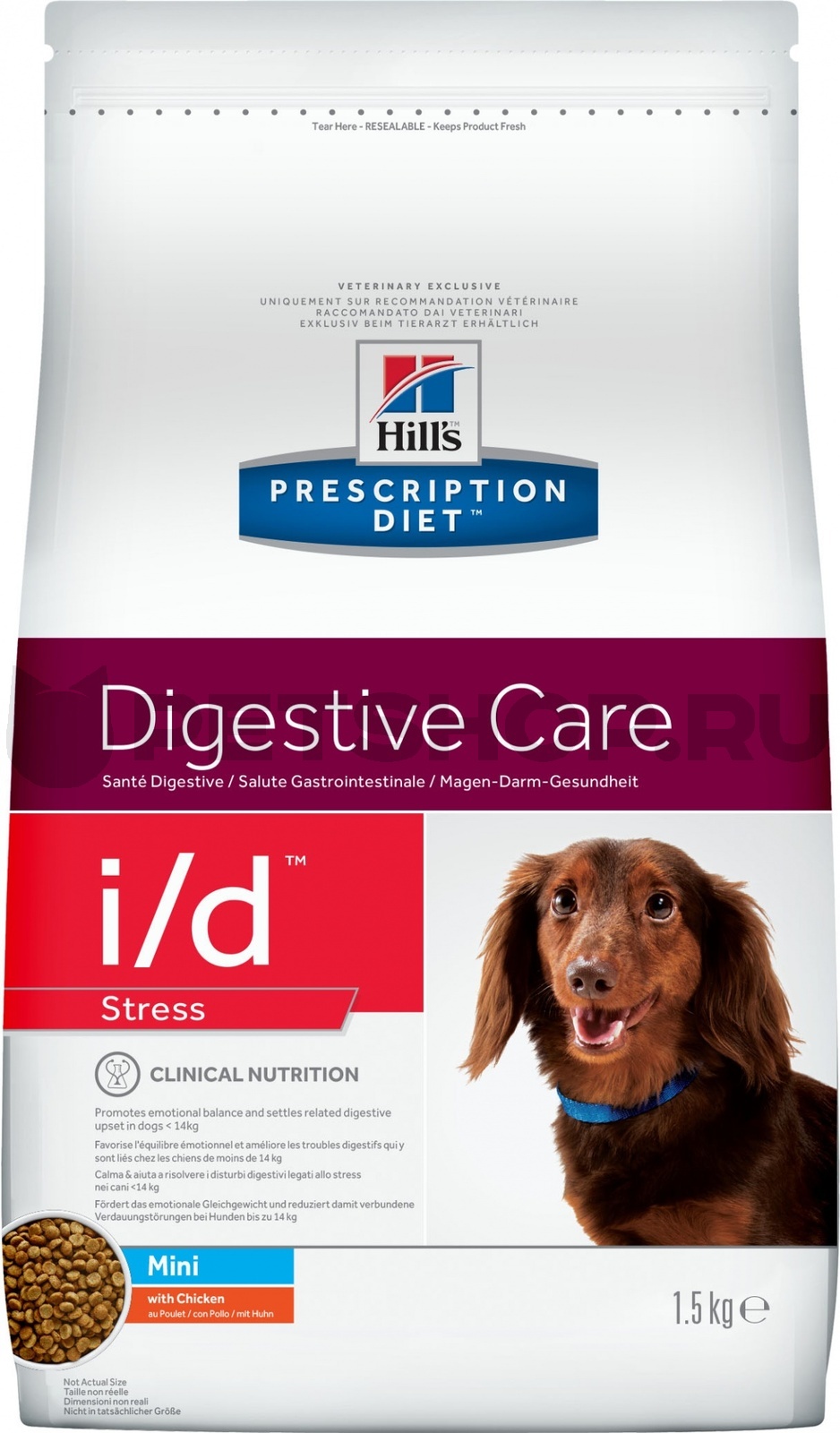 Hill's Prescription Diet i/d Stress Mini Digestive Care сухой диетический, для собак мелких пород при расстройствах ЖКТ, вызванных стрессом, с курицей