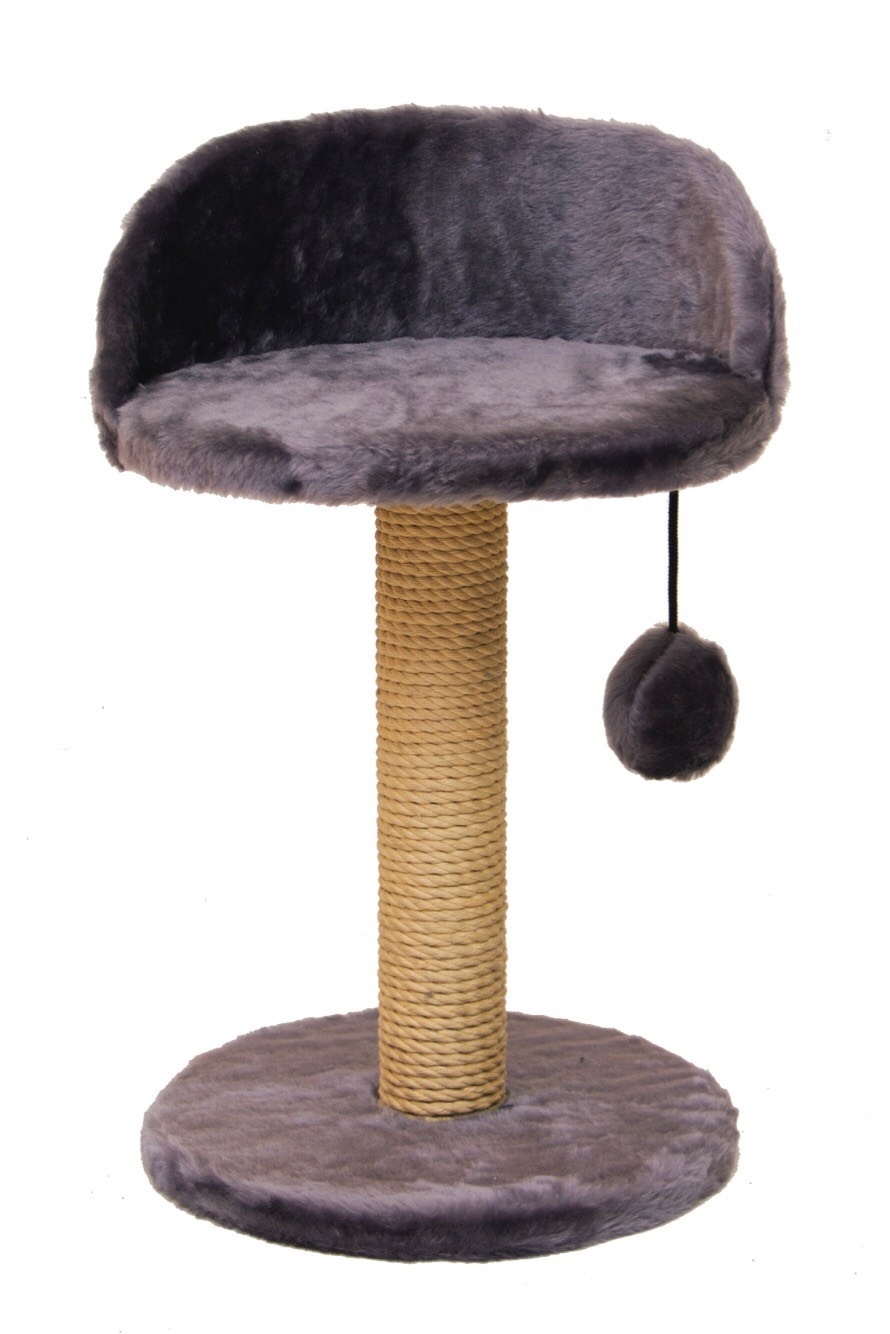 Когтеточка "Энио", серая, джут, 29х29х60 см