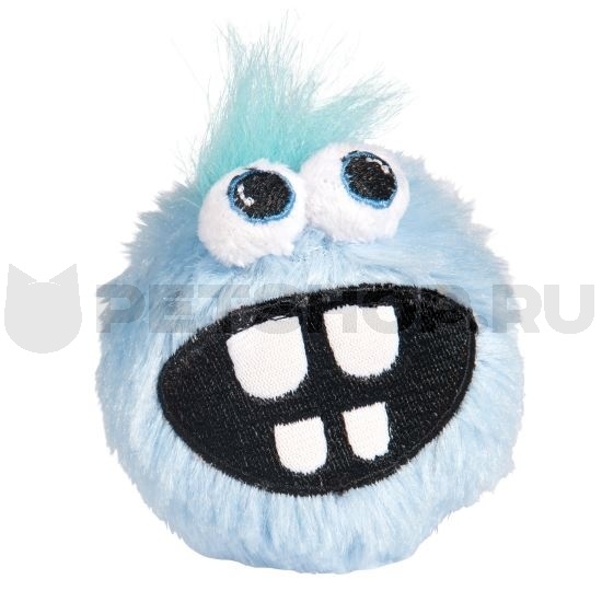 Плюшевый мяч для щенков с принтом зубы GRINZ PLUSH, голубой