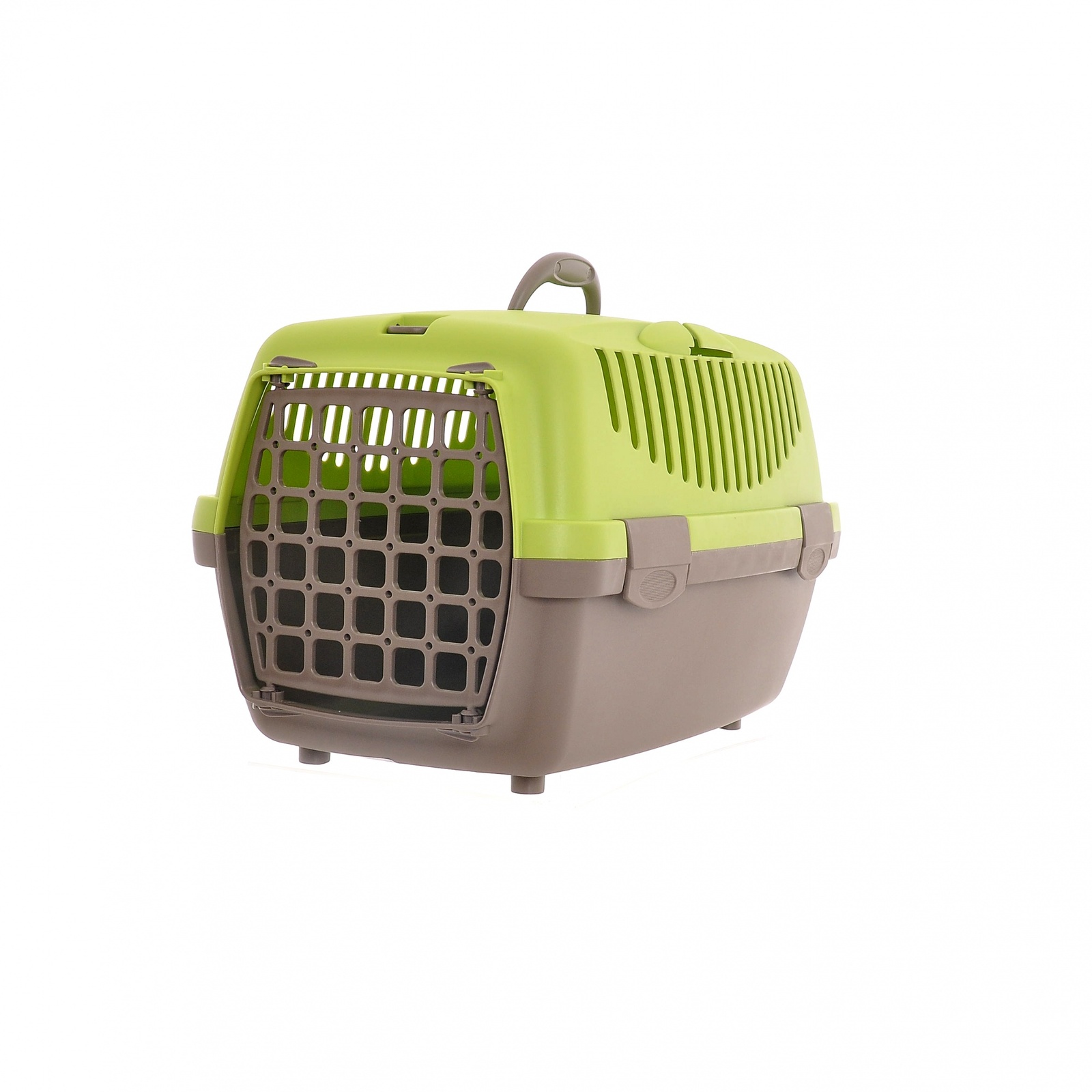 Переноска "Gulliver 1" Trendy Colour, зеленая (до 6 кг) с пластиковой дверкой, 48x32x31 см