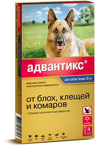 Bayer Адвантикс 400 С для собак 25-40 кг (4 пипетки х 4 мл)
