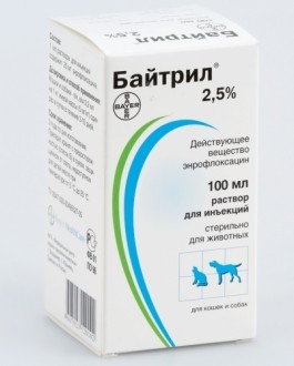 Bayer Байтрил  2,5% инъекционный раствор 100 мл