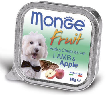 Monge Dog Fruit консервы для собак ягненок с яблоком 100г