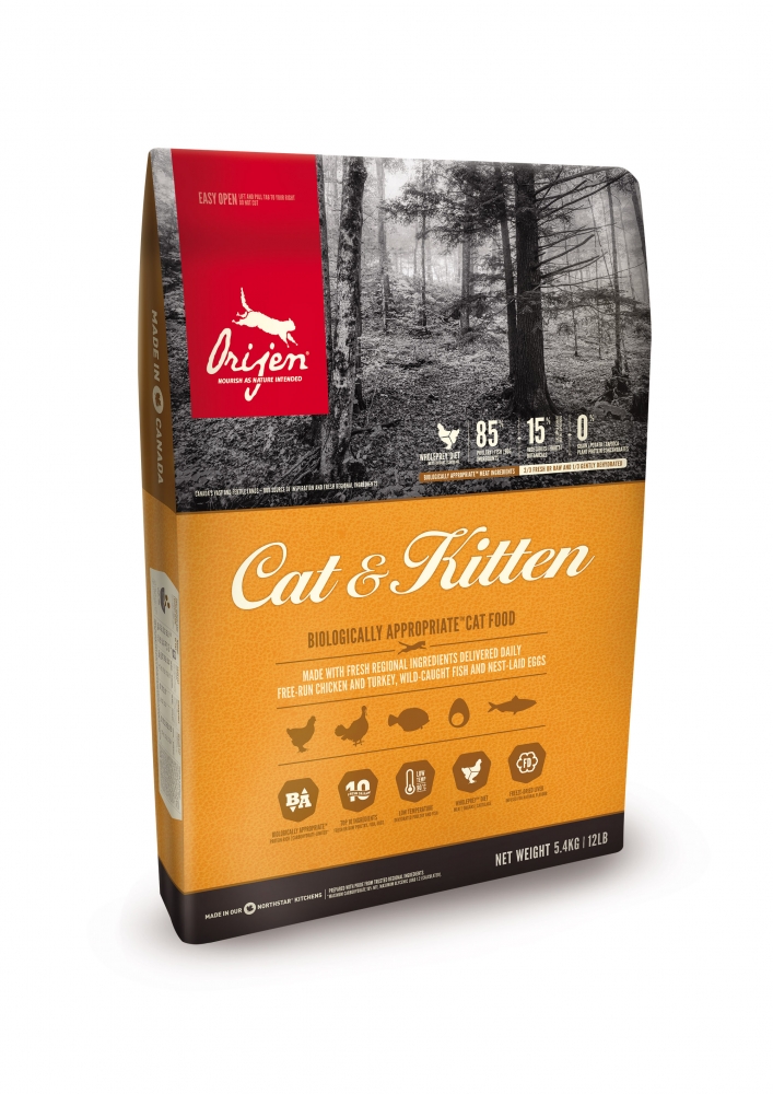 Orijen Cat&Kitten 85/15 беззерновой корм для котят и кошек с курицей