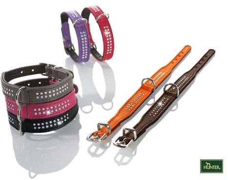 HUNTER Ошейник Diamond Petit 27 см кожа