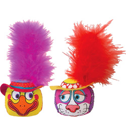 Fat Cat Hat Heads Голова в шляпе с пером для кошек с кошачьей мятой 2шт MK610023