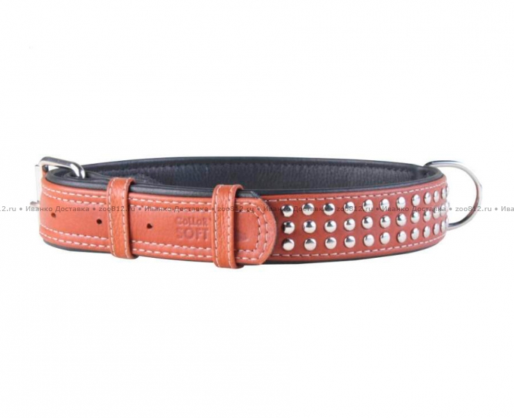 Collar Soft ошейник «коричневый верх» с металлическим украшением для собак
