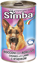 Simba Dog консервы для собак кусочки ягненка 415г