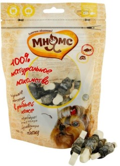 Мнямс лакомство для собак сырные косточки в рыбьей коже 100 г