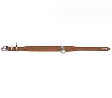 Hunter ошейник Elk Crystal Love 24 (17-21 см) кожа лося коньячный