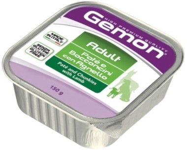 Gemon Dog консервы для собак паштет с кусочками ягненка 150г