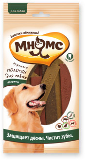 Мнямс Мясные полоски для собак ассорти, 12 шт. х 10 г