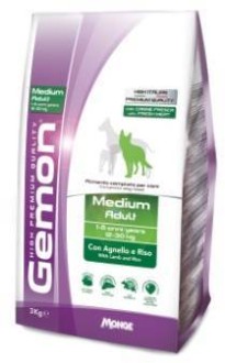 Gemon Dog Medium корм для взрослых собак средних пород ягненок с рисом 3 кг