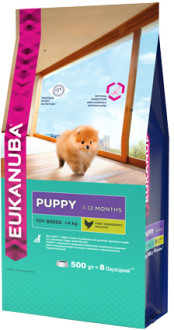 Корм Eukanuba для щенков миниатюрных пород с курицей, Puppy Toy Breed