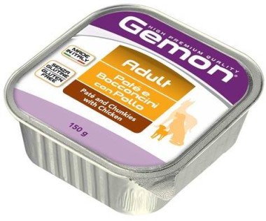 Gemon Dog консервы для собак паштет с кусочками курицы 150г