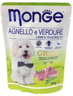 Monge Dog Grill Pouch паучи для собак ягненок с овощами 100г