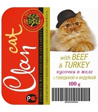 Clan Кусочки в желе для кошек с говядиной и индейкой