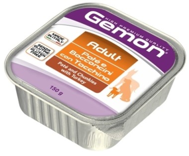 Gemon Dog консервы для собак паштет с кусочками индейки 150г
