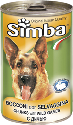 Simba Dog консервы для собак кусочки дичи 1230г