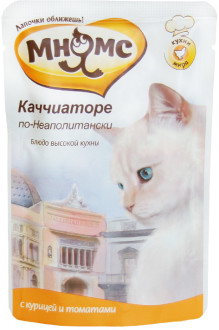 Мнямс паучи для кошек Каччиаторе по-Неаполитански (курица с томатами) 85 г