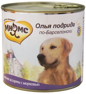 Мнямс консервы для собак Олья Подрида по-Барселонски (мясное ассорти с морковью) 600 г