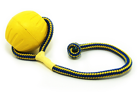 StarMark игрушка для собак Swing & Fling Fetch Ball мяч из вспененной резины на веревке, большой ? 3,5' - 8,9см