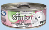 Simba Cat Mousse мусс для кошек лосось/креветки 85г