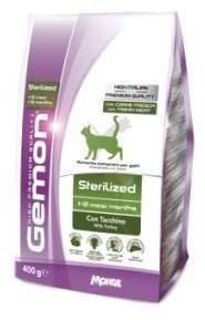 Gemon Cat Sterilised корм для стерилизованных кошек с индейкой 400г