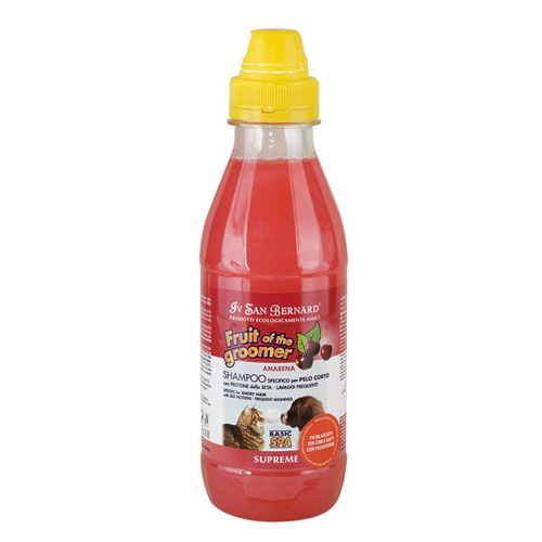 Iv San Bernard Fruit шампунь "черная вишня" для короткой шерсти с протеинами шелка