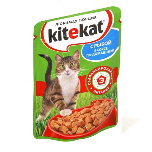 Kitekat паучи для кошек в соусе с рыбой