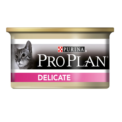 Purina Pro Plan консервы мусс для взрослых кошек с чувствительным пищеварением, с индейкой и рисом, Turkey delicate