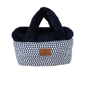 Кровать-переноска с узором треугольники, темно-синий