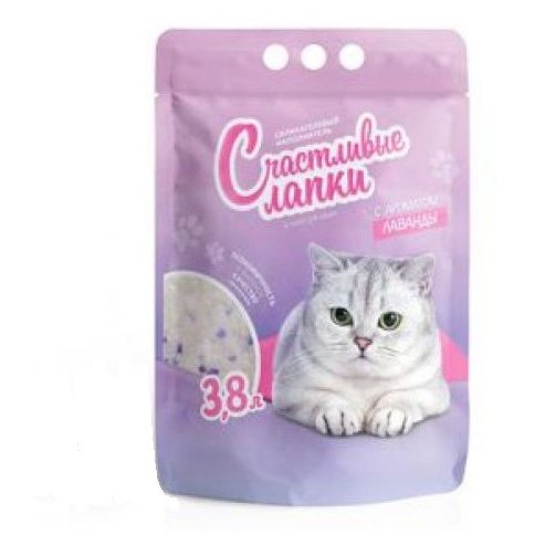 Силикагелевый наполнитель "Счастливые лапки" с ароматом лаванды