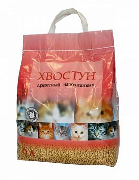 ХВОСТУН древесный наполнитель для кошачьего туалета