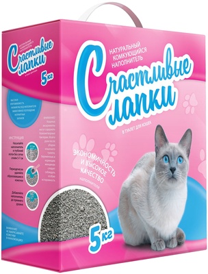 Комкующийся наполнитель "Счастливые лапки", кипрская глина